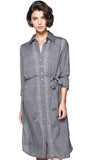 Subtle Luxury Midi XS/S / Charcoal / 100% Cotton Marley Tie Dress in Chambray