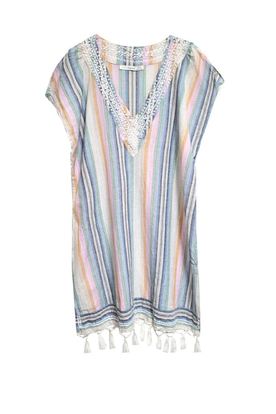 Subtle Luxury Mini S/M / Sun Ray / 100% Cotton Fringe Tassel Dress in Cotton Woven Prints