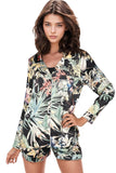 Subtle Luxury Pajama Set SLPJS | Bed to Brunch Piper PJ Set / L/XL / P21 Black |Tropical Escape Piper PJ Top/Short Set | Tropical Prints | Subtle Luxury