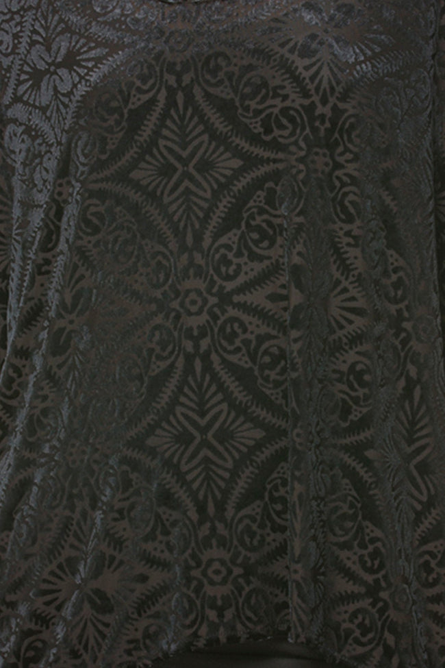 Subtle Luxury Pant S/M / Midnight / MS - Medallion Slate Black Live Easy Tie Pant in Stretch Burnout Velvet Pattern