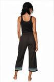 Subtle Luxury Pant Vivianne Pant in Double Gauze with Multi Color Embroidery