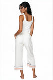 Subtle Luxury Pant Vivianne Pant in Double Gauze with Multi Color Embroidery