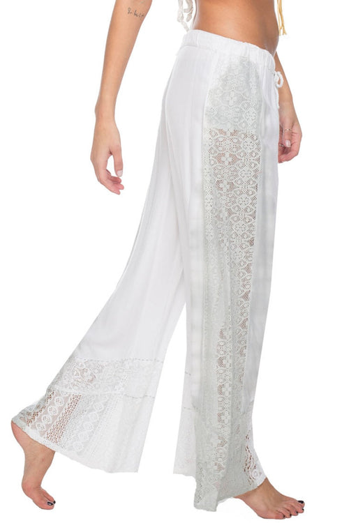 Subtle Luxury Pant Wavelength Lace Accent Pant in Side Panel Dip Dye