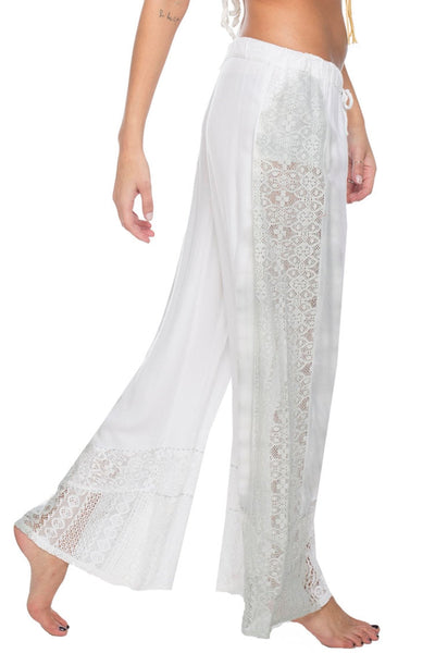 Subtle Luxury Pant Wavelength Lace Accent Pant in Side Panel Dip Dye