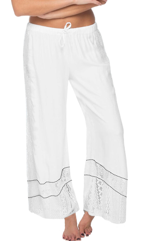 Subtle Luxury Pant Wavelength Lace Pant / XS/S / Foam/Indigo Wavelength Lace Pant in solid colors w/embroidery