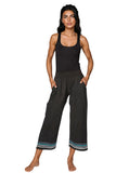 Subtle Luxury Pant XS/S / Black / 100% Cotton Vivianne Pant in Double Gauze with Multi Color Embroidery