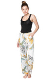 Subtle Luxury Pant XS/S / White / 100% Polyester Bailey Beach Pant in Tropical Garden Print