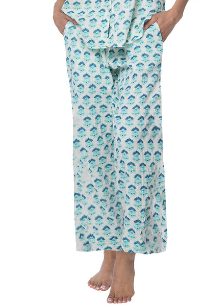 Subtle Luxury Pants XS/S / Artisan Block Print - Blue / 100% Cotton Double Gauze Double Gauze Print Getaway Pant