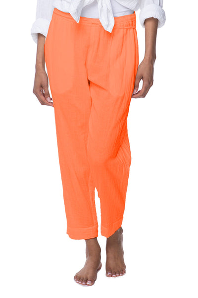 Subtle Luxury Pants XS/S / Coral / 100% Cotton Double Gauze Double Gauze Getaway Pant in Solids