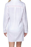 Subtle Luxury Dress Ziggy Button Down Embroidery Shirt Dress in Washed Cotton Pink Salt Embroidery Yarn