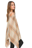 Subtle Luxury Poncho Plaid Soft Winter Poncho
