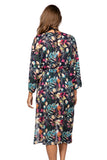 Subtle Luxury Robe Bed to Brunch Kimono Coverup in Midnight Garden Print