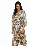 Subtle Luxury Robe Bed to Brunch Kimono Print Wrap Tie Robe Coverup