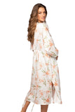 Subtle Luxury Robe Bed to Brunch Robe Kimono in Painted Lillies Print