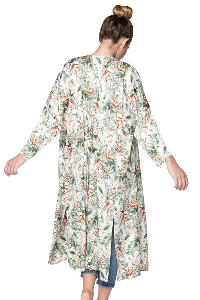 Subtle Luxury Robe Duster Bed to Brunch Kimono Robe in Blooming Paradise Print