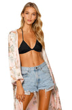 Subtle Luxury Robe L/XL / Pink / 100% Poly - Mid-Weight Bed to Brunch Kimono Coverup Robe in Spring Bouquet Print