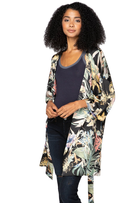 Bed to Brunch Kimono Coverup Robe in Mystic Floral Print