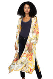 Subtle Luxury Robe S/M / Gold / 100% Poly - Mid-Weight Bed to Brunch Kimono Robe in Golden Hour Print