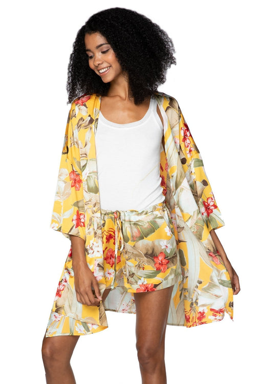 Subtle Luxury Robe S/M / Gold / 100% Polyester Bed to Brunch Roxy Robe in Golden Hour