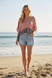 subtle-luxury-shirts-100% Silk Print V Neck Top - Almost Vintage vintage fleur border