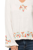 Subtle Luxury Shirts Barcelona Bell  Embroidery Cotton Top