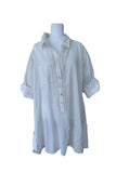 Subtle Luxury Shirts Boyfriend Embroidery Shirt in Cotton Chambray with Lurex