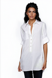 Subtle Luxury Shirts Boyfriend Shirt | Embroidery / S/M / White/Mint Boyfriend White Cotton Shirt in Limited Supply Embroidery Colors Sale