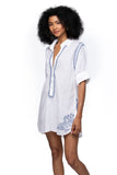 Subtle Luxury Shirts Boyfriend Shirt | Embroidery / S/M / White/Stonewashed Boyfriend White Cotton Shirt in Limited Supply Embroidery Sale Colors