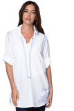 Subtle Luxury Shirts Boyfriend Shirt | Embroidery / XS/S / White/River Boyfriend White Cotton Shirt in Limited Supply Embroidery Colors | On sale now