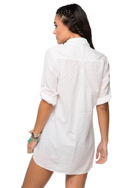 Subtle Luxury Shirts Boyfriend shirt in Chambray - White