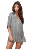 Subtle Luxury Shirts Boyfriend shirt in Cotton Chambray - Charcoal