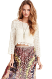 Subtle Luxury Shirts Cluny Cropped Top in Ivory / S/M Almost Vintage Cluny Lace Crop Top