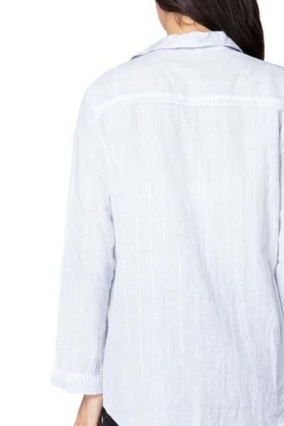 Subtle Luxury Shirts Everyday Button Down in Cotton Shirting - Stripe w/Lurex