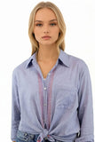 Subtle Luxury Shirts Everyday Hand Stitched Boyfriend Shirt in Cotton Chambray