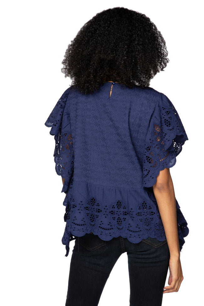 Subtle Luxury Shirts Fae Crop Top with Eyelet Detail