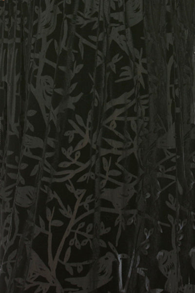 Subtle Luxury Shirts S/M / BN Wild Bird-Black Stretch Velvet Easy Fit Tee in Burn Out Patterns on Sale Now