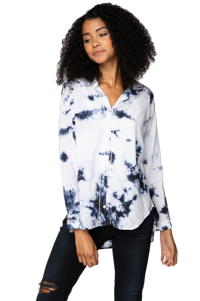 Subtle Luxury Shirts S/M / Inked Tie Dye / 100% Cotton Everyday Button Down in Cotton Shirting - Blue color options