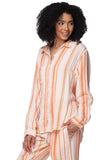 Subtle Luxury Shirts S/M / Montauk Stripe Print -Pastel / 100% Cotton Double Gauze Double Cotton Washed Gauze Unforgettable Shirt - Printed