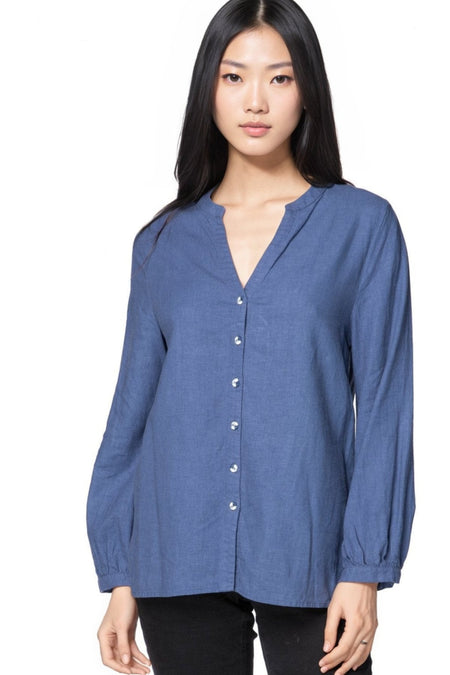 Boyfriend shirt in Cotton Shirting in Blues | On Sale