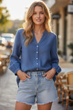 Aveline Button-Front Linen-Blend Shirt