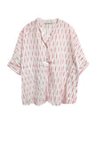 Subtle Luxury Shirts S/M / Red Reef / 100% Cotton Kelly Buton Front Crop Cotton Shirt