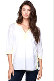 Subtle Luxury Shirts S/M / White w/Lemon embroidery / 100% Cotton Always Summer Embroidery Cotton Top