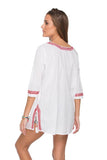 Subtle Luxury Shirts S/M / White w/Lemon embroidery / 100% Cotton Always Summer Kaftan