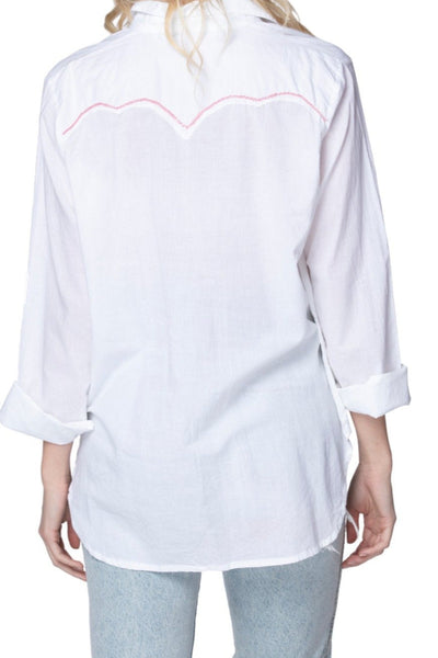 Subtle Luxury Shirts The Jolene Western Inspired Shirt  in Cotton Lawn with Embroidery