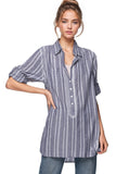 Subtle Luxury Shirts XS/S / Cabana Grey / 100% Cotton Boyfriend Shirt in Cotton Novelty Fabrics