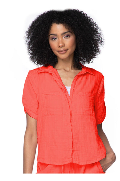 Subtle Luxury Shirts XS/S / Chili Pepper / 100% Cotton Double Gauze Double Gauze Getaway Solid Camp Shirt