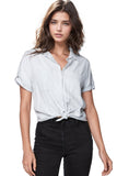 Subtle Luxury Shirts XS/S / Fog / 55% Linen, 45% Viscose Linen Blend Anne Short Sleeve Shirt