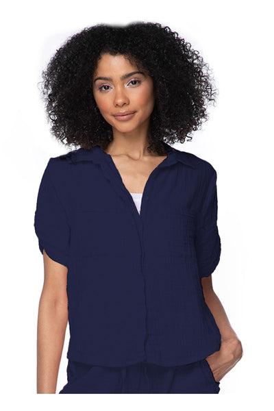 Subtle Luxury Shirts XS/S / Indigo / 100% Cotton Double Gauze Double Gauze Getaway Solid Camp Shirt