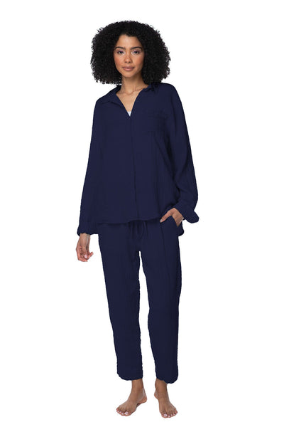 Subtle Luxury Shirts XS/S / Indigo / 100% Cotton Double Gauze Double Gauze Unforgettable Shirt in Solids