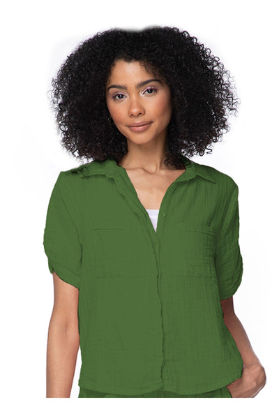 Subtle Luxury Shirts XS/S / Olive / 100% Cotton Double Gauze Double Gauze Getaway Solid Camp Shirt
